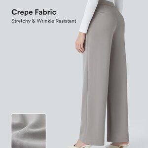 NWT, Halara, high waisted, plicated side pocket, straight leg, crepe work pant,